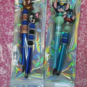 Kids Cartoon Character Pen Set - Blue and Teal